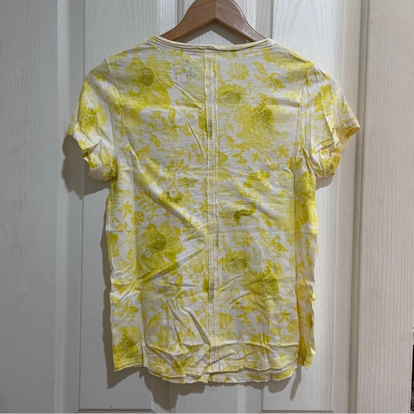 Anthropologie Pilcro Spliced-Neck Tee New Yellow White Floral Size XS ANTHRO NWT - Picture 10 of 10
